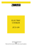 Zanussi ZCE 630 Instruction Manual
