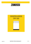 Zanussi DW 929 Instruction Booklet