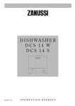 Zanussi DCS 14 S Instruction Booklet