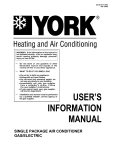 York Heating & AIR CONDITIONER User's Manual