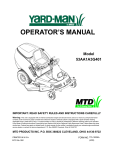 Yard-Man 53AA1A3G401 User's Manual