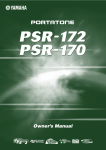Yamaha PSR - 172 Owner's Manual
