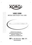 Xoro HSD 2200 User's Manual