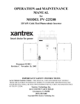 Xantrex PV-225208 User's Manual