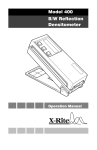 X-Rite B/W Reflection Densitometer 400 User's Manual