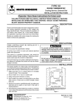 White Rodgers TYPE 151 Operating Instructions