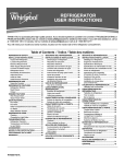 Whirlpool Refrigerator W10551731A User's Manual