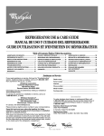 Whirlpool Refrigerator ET1FHTXMB01 User's Manual