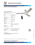 Westinghouse 52-Inch Specification Sheet