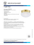 Westinghouse One-Light Indoor Flush-Mount Ceiling Fixture 6667800 Specification Sheet