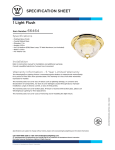 Westinghouse One-Light Indoor Flush-Mount Ceiling Fixture 6646400 Specification Sheet