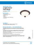 Westinghouse Naveen Two-Light Outdoor Flush-Mount Fixture 6230900 Specification Sheet