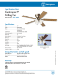 Westinghouse 52-Inch Specification Sheet