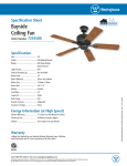 Westinghouse 44-Inch Specification Sheet