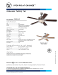 Westinghouse 52-Inch Specification Sheet