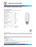 Westinghouse T10 Specification Sheet