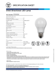 Westinghouse A19 Specification Sheet