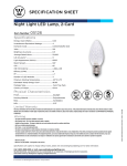 Westinghouse .43 Watt Night Light LED Light Bulb 0512600 Specification Sheet