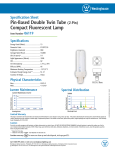 Westinghouse 13 Watt Double Twin Tube CFL Light Bulb 0611900 Specification Sheet