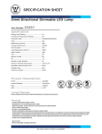 Westinghouse A19 Specification Sheet