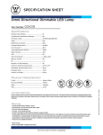 Westinghouse A19 Specification Sheet