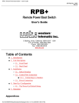 Western Telematic Remote Power Boot Switch User's Manual