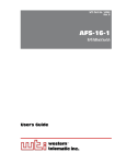 Western Telematic AFS-16-1 User's Manual