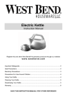 West Bend Electric KettlE 6400 User's Manual