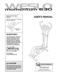 Weslo WLEL71807.0 User's Manual