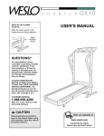 Weslo WCTL35090 User's Manual