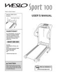 Weslo WETL1214.0 User's Manual