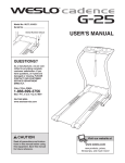 Weslo G-25 User's Manual