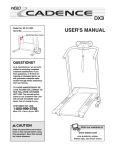 Weslo DX3 User's Manual