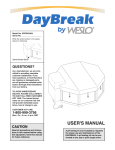 Weslo Daybreak SPRW52464 User's Manual