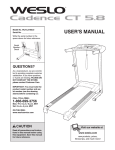 Weslo CT58 User's Manual