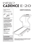 Weslo E-20 User's Manual