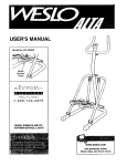 Weslo ALTA 831.2836 User's Manual