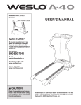 Weslo A-40 WATL16105.0 User's Manual