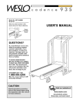 Weslo 935 WCTL26080 User's Manual