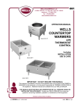 Wells COUNTERTOP WARMERS SMPT User's Manual