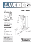 Weider X2 User's Manual