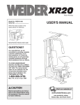 Weider XR20 User's Manual