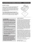 Weider WE CORE SPACESAVER 100 WEIGHTS 15801 User's Manual