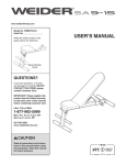 Weider WEBE7912 User's Manual