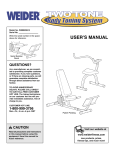 Weider TWO TONE BENCH 29024 User's Manual