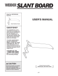 Weider WECCBE1000 User's Manual