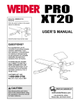 Weider XT20 User's Manual