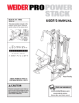 Weider PRO POWER STACK SYSTEM 15983 User's Manual