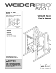 Weider PRO POWER CAGE 500 BENCH 15500 User's Manual