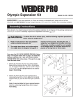 Weider PRO OLYMPIC EXPANSION KIT 15078 User's Manual